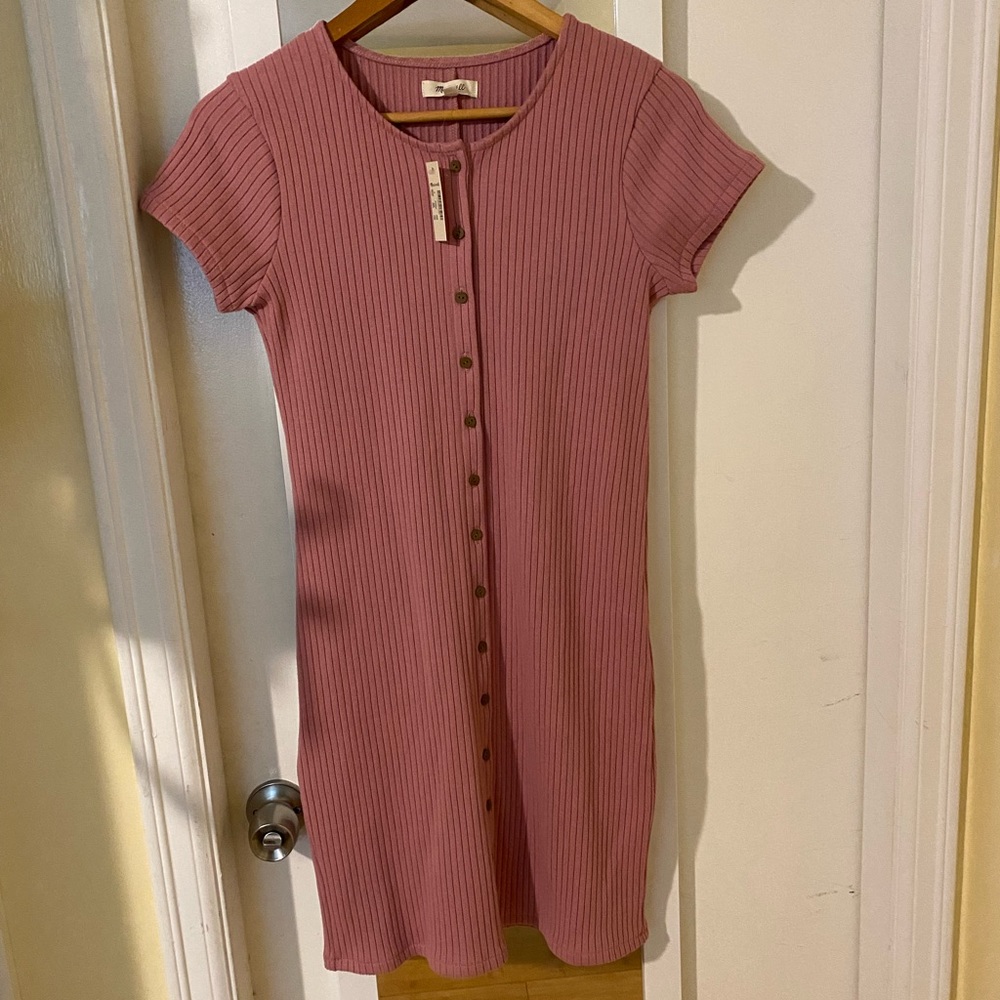 Madewell ribbed button-up dress
